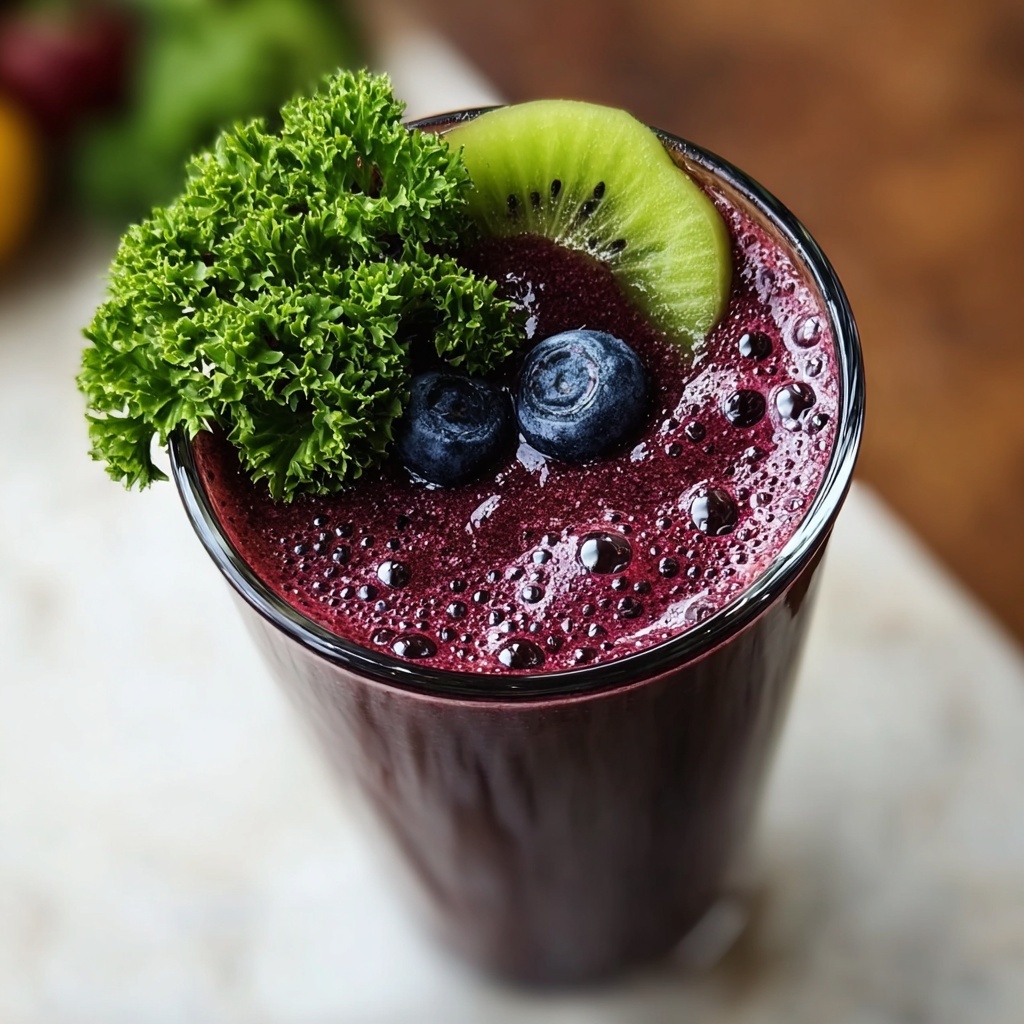 Detox Green Apple Blueberry Spinach Smoothie Recipe - Recipe Image