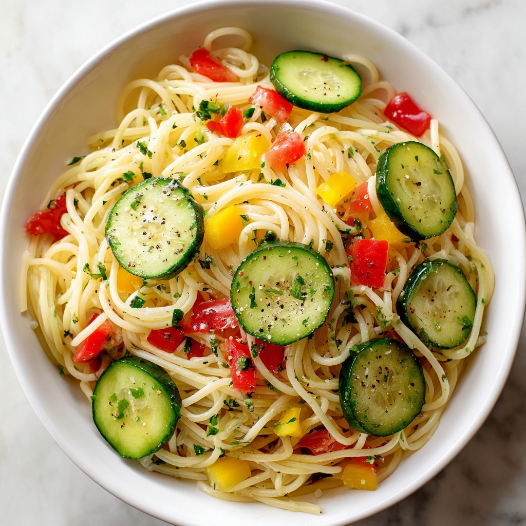 California Spaghetti Salad with Fresh Veggies Recipe - Recipe Image