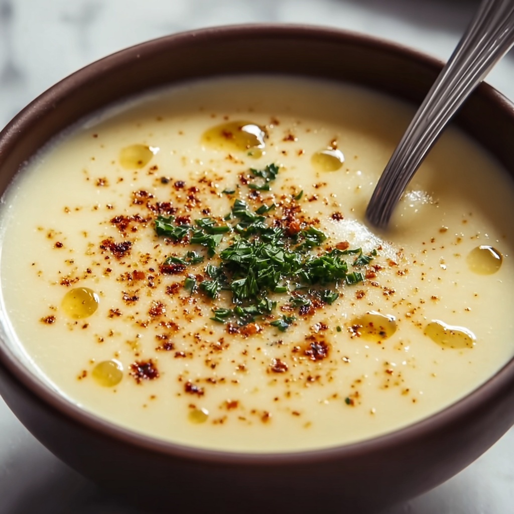 Cheddar Cauliflower and Roasted Garlic Soup Recipe - Recipe Image