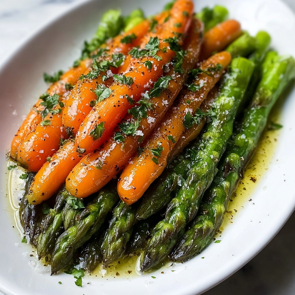 Roasted Carrots and Asparagus with Garlic and Parmesan Recipe - Recipe Image
