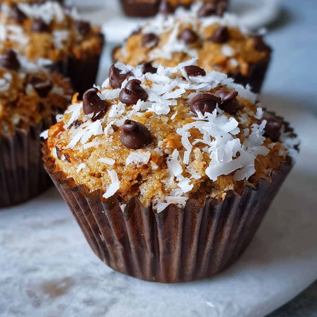 Monkey Muffins with Banana, Chocolate Chips, and Coconut Recipe - Recipe Image