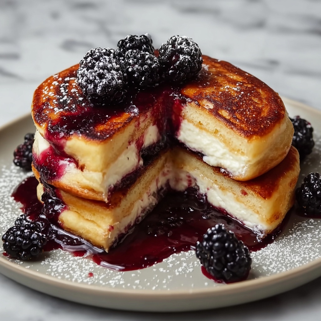 Cream Cheese Stuffed Blackberry Compote French Toast Recipe - Recipe Image