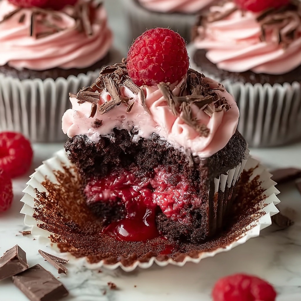 Raspberry Chocolate Lava Cupcakes Recipe - Recipe Image
