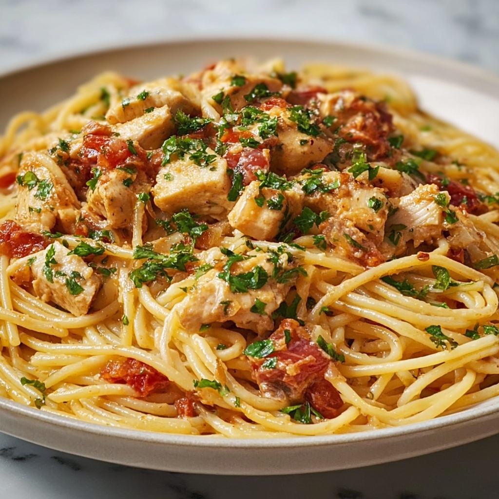 Monterey Chicken Spaghetti: A Cheesy Delight with a Crunchy Topping Recipe - Recipe Image