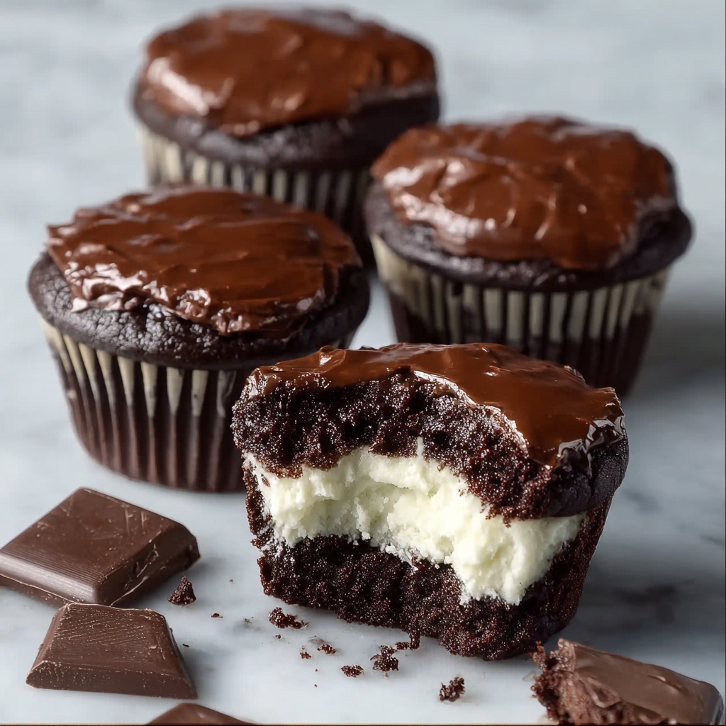 Cheesecake Stuffed Chocolate Cupcakes Recipe - Recipe Image
