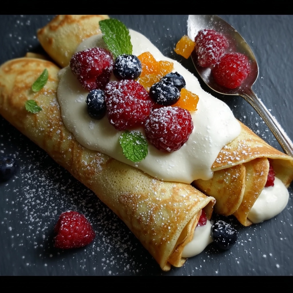 Fruit-Filled Cannoli with Fresh Berries and Mint Recipe - Recipe Image