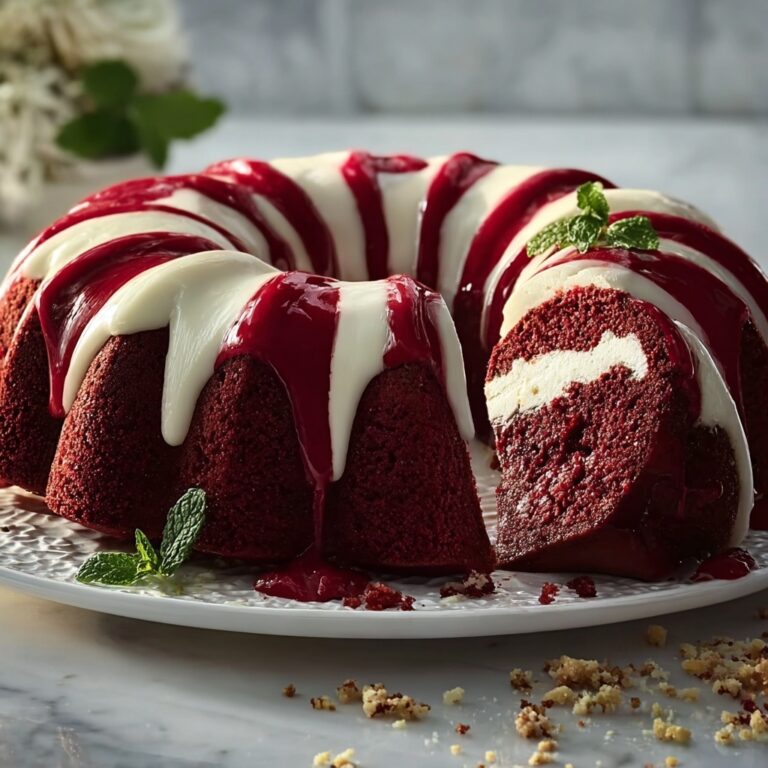 Layered Red Velvet Cheesecake Bundt Cake Recipe