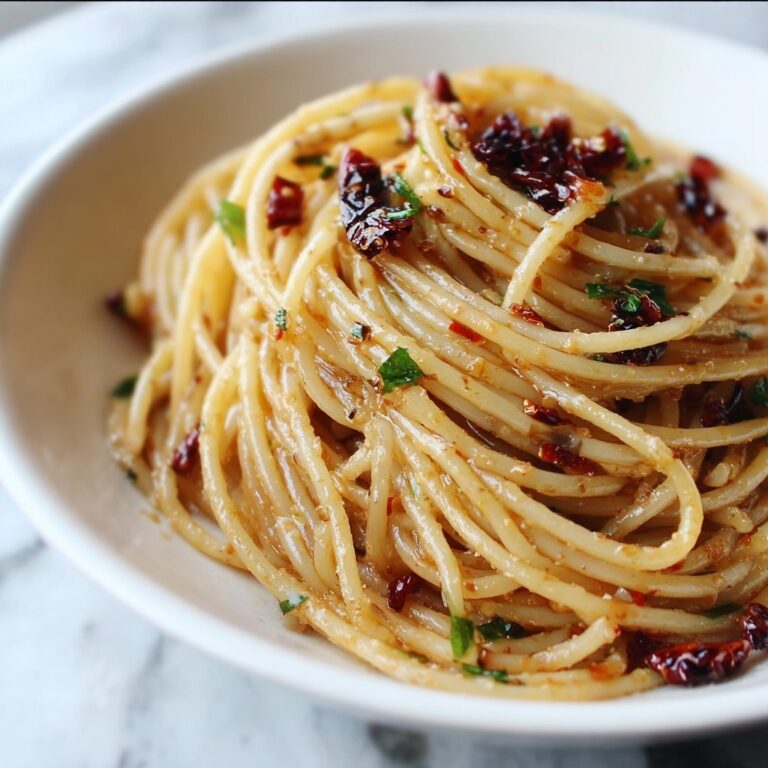 Caramelized Onion Pasta with Chili Oil Recipe