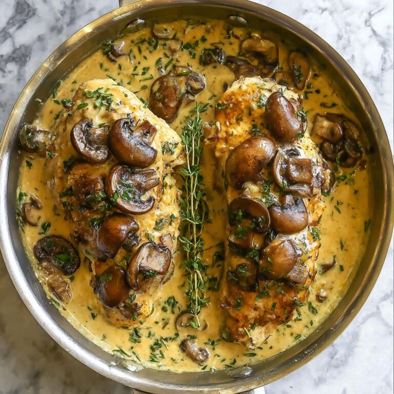 One Pan Chicken with Mushrooms in Creamy Parmesan Sauce Recipe