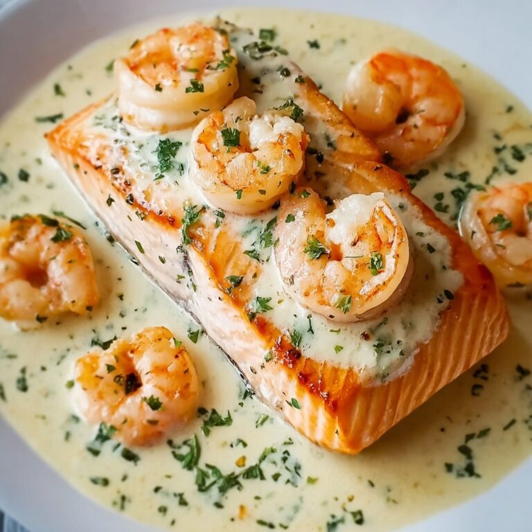 Creamy Garlic Butter Salmon with Shrimp Recipe