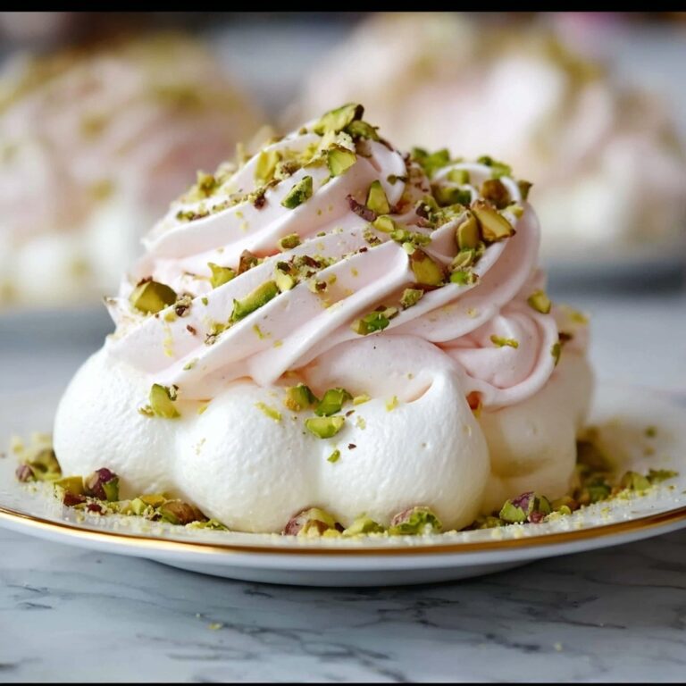 Rose Meringues with Pistachios Recipe