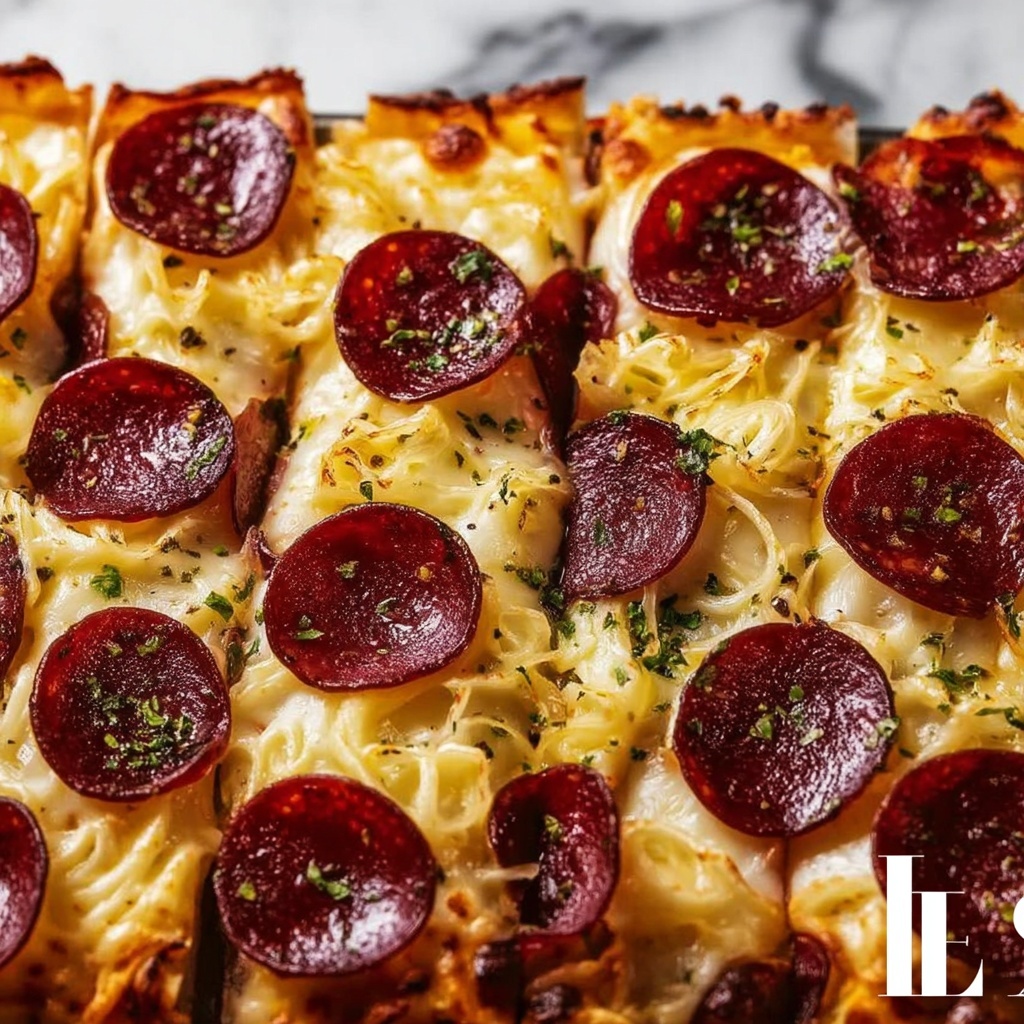 Cheese Tortellini Pepperoni Pizza Casserole Recipe - Recipe Image