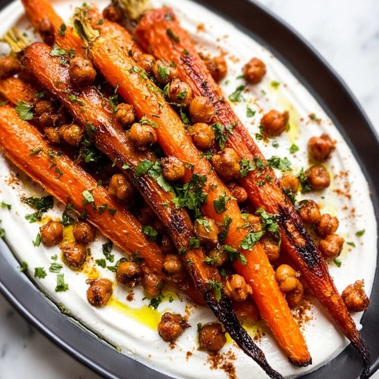 Spicy Maple Roasted Carrots with Crispy Chickpeas and Yogurt Sauce Recipe