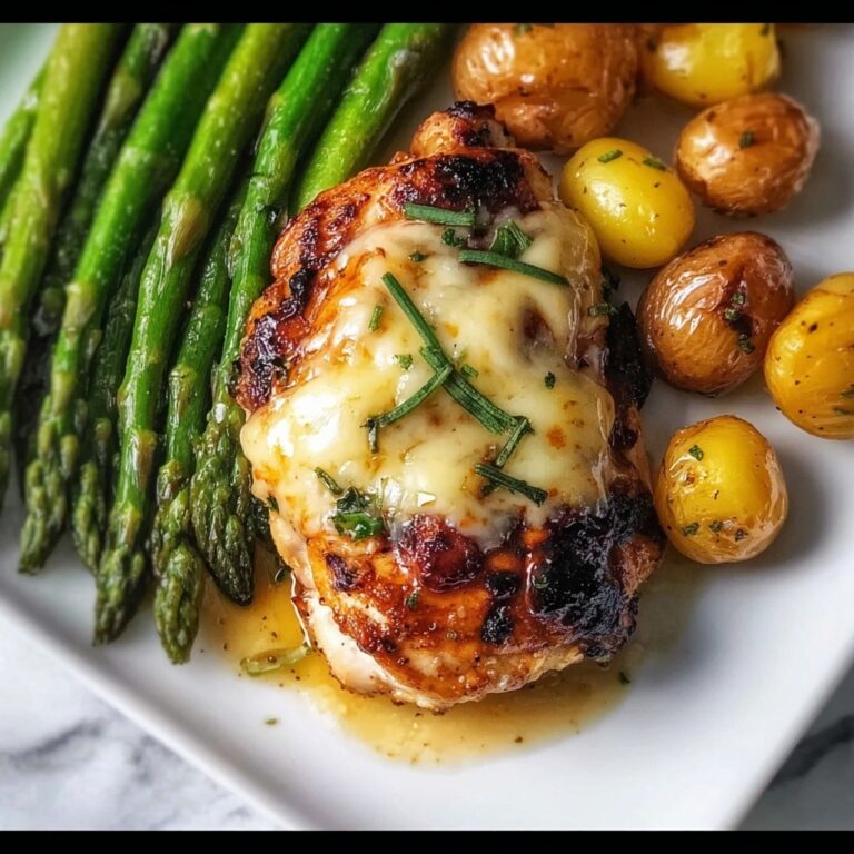 Honey Mustard Chicken with Roasted Asparagus and Cheese Recipe