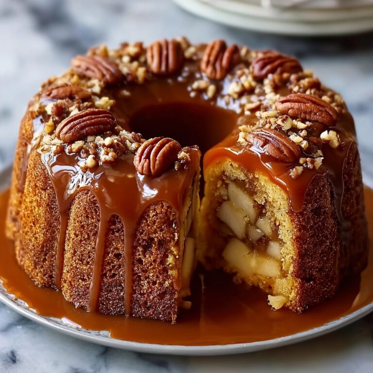 Apple Pecan Cake with Caramel Glaze Recipe