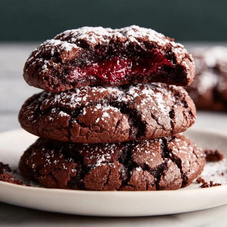 Chocolate Raspberry Crinkle Cookies Recipe