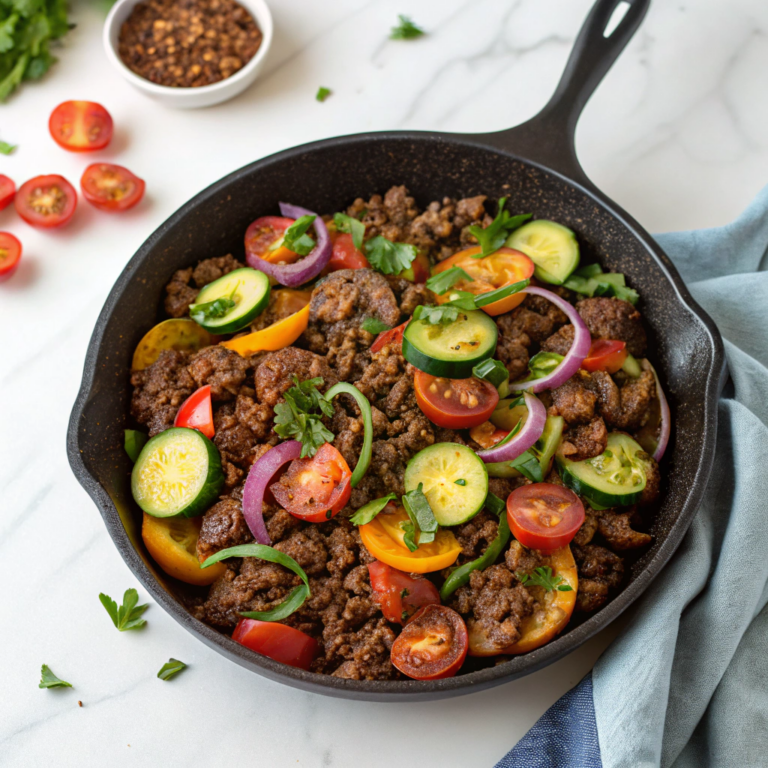 Mediterranean Ground Beef Stir Fry Recipe