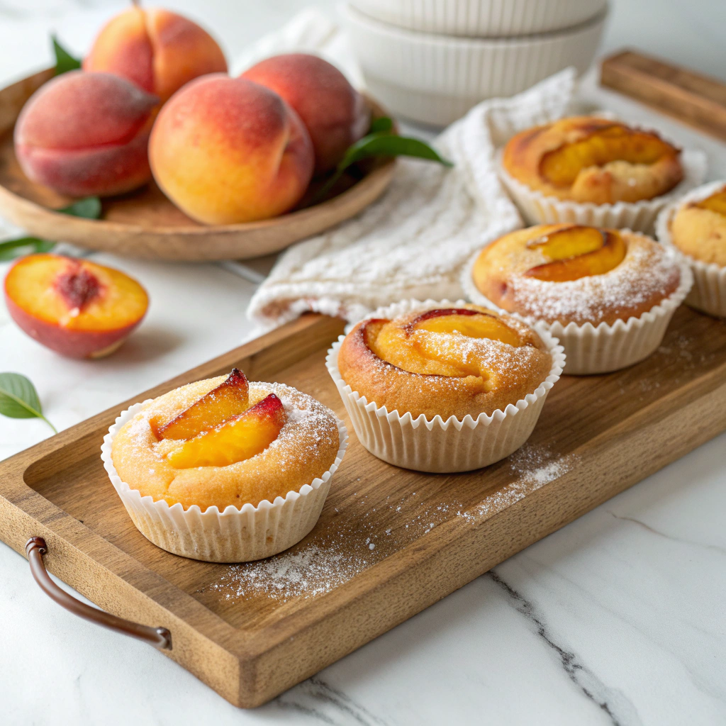 Peach Financiers: Elegant French Almond Cakes Recipe - Recipe Image