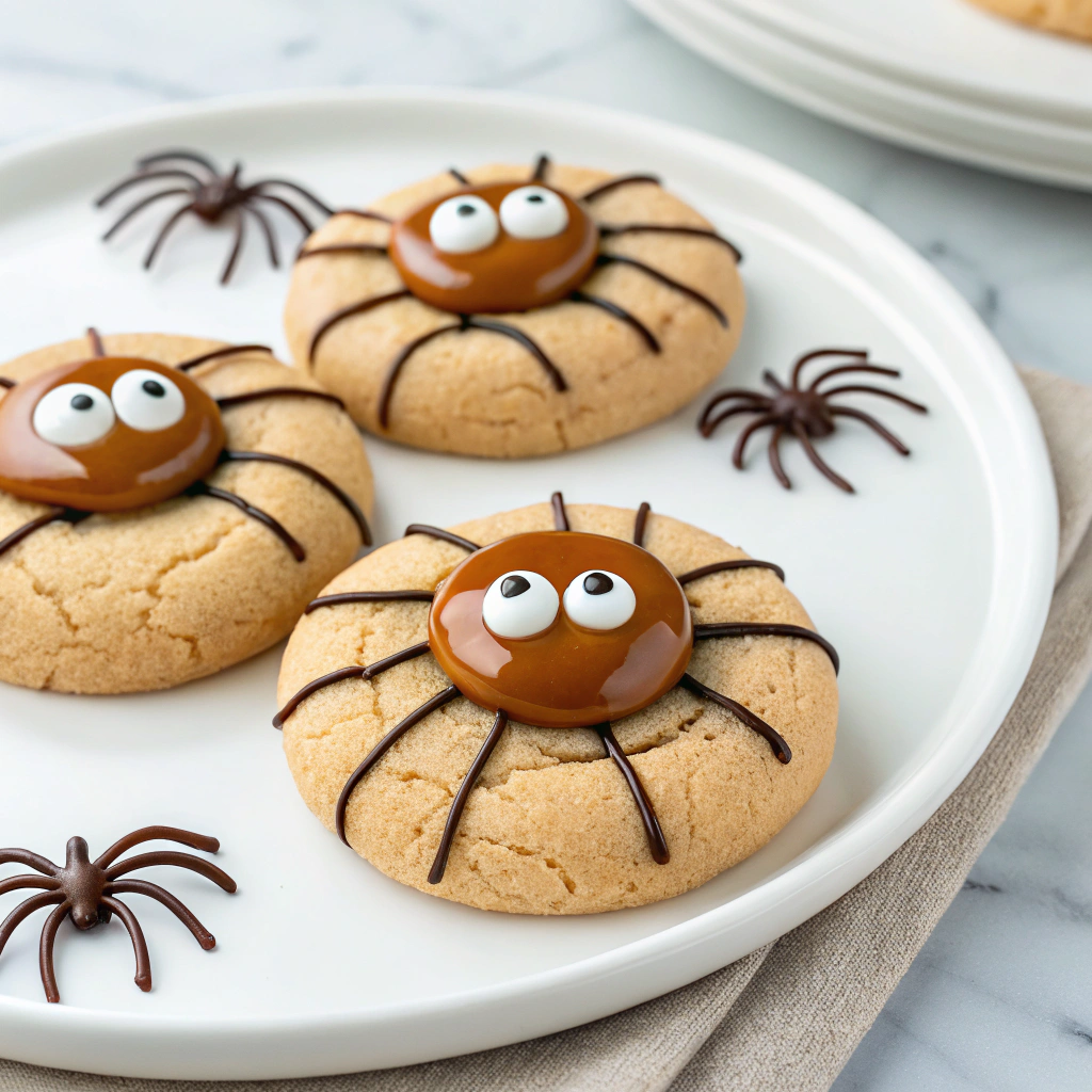Peanut Butter Spider Cookies Recipe - Recipe Image