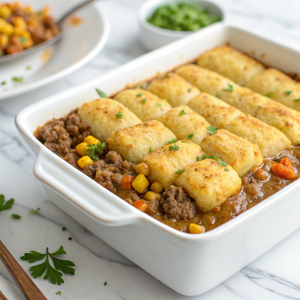 Shepherd’s Pie Tater Tot Casserole Recipe - Recipe Image