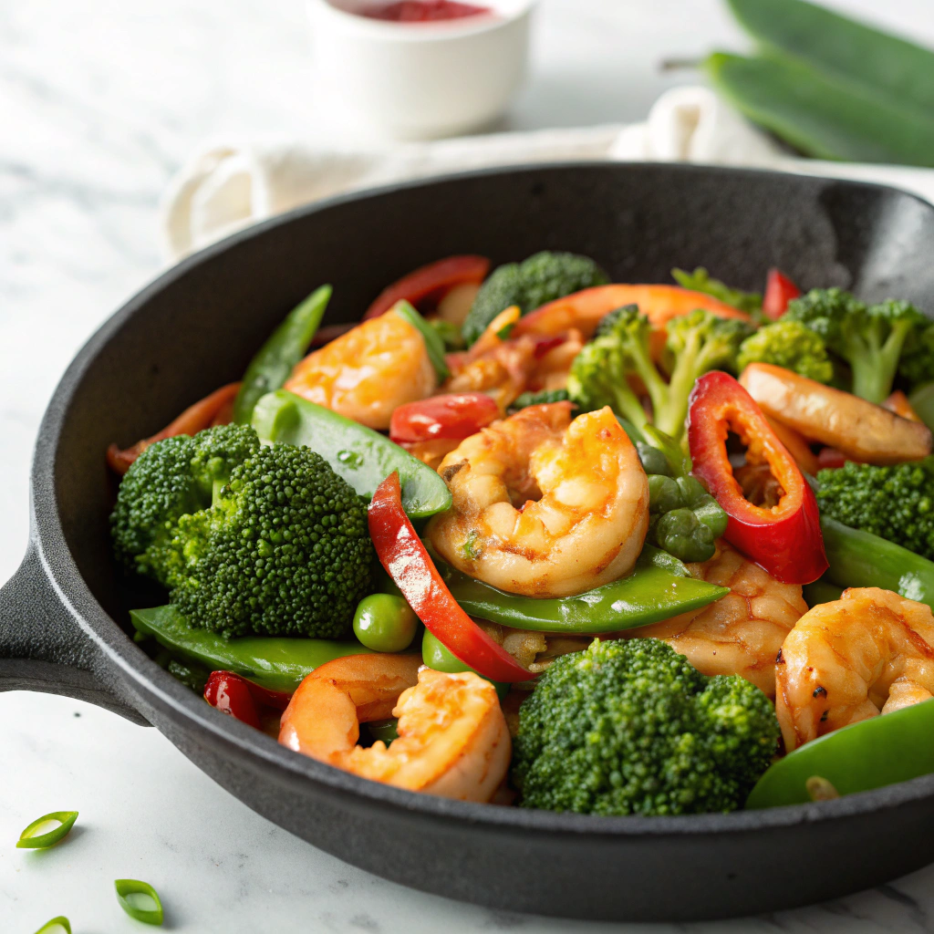 Honey Garlic Shrimp Stir Fry Recipe - Recipe Image