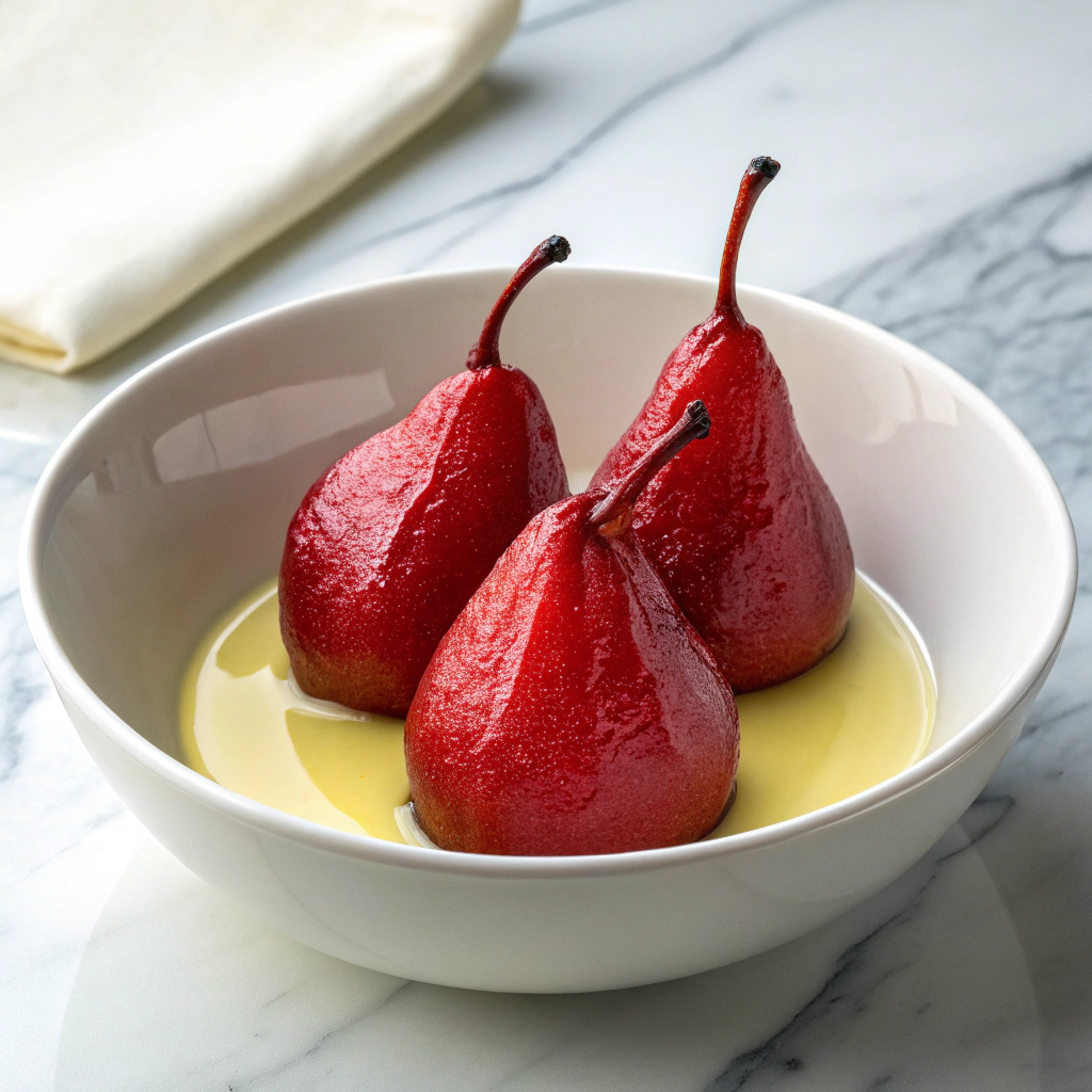 Poached Pears with Spiced Citrus Syrup Recipe - Recipe Image