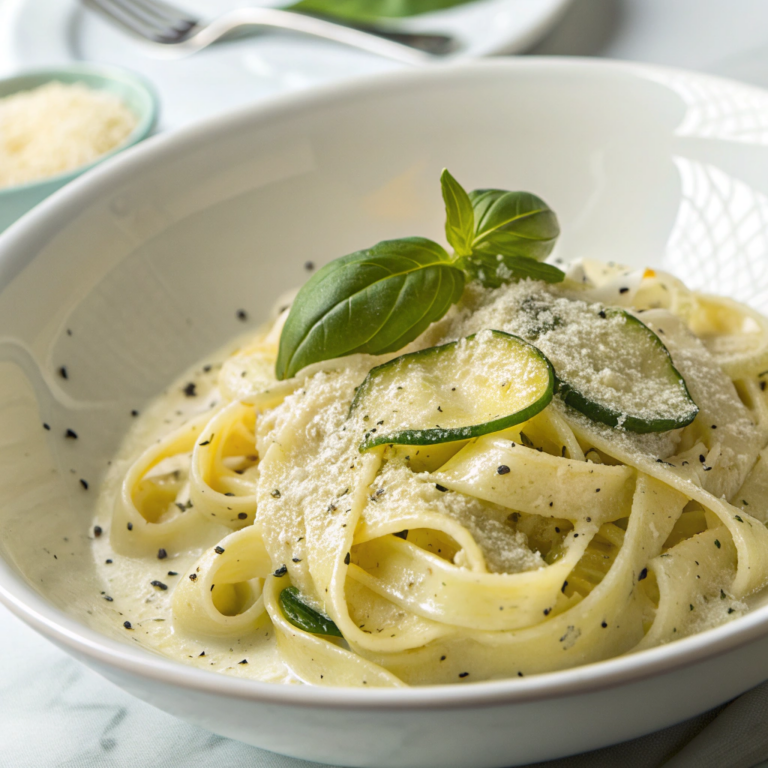 Lemon Basil Zucchini Pasta Alfredo Recipe