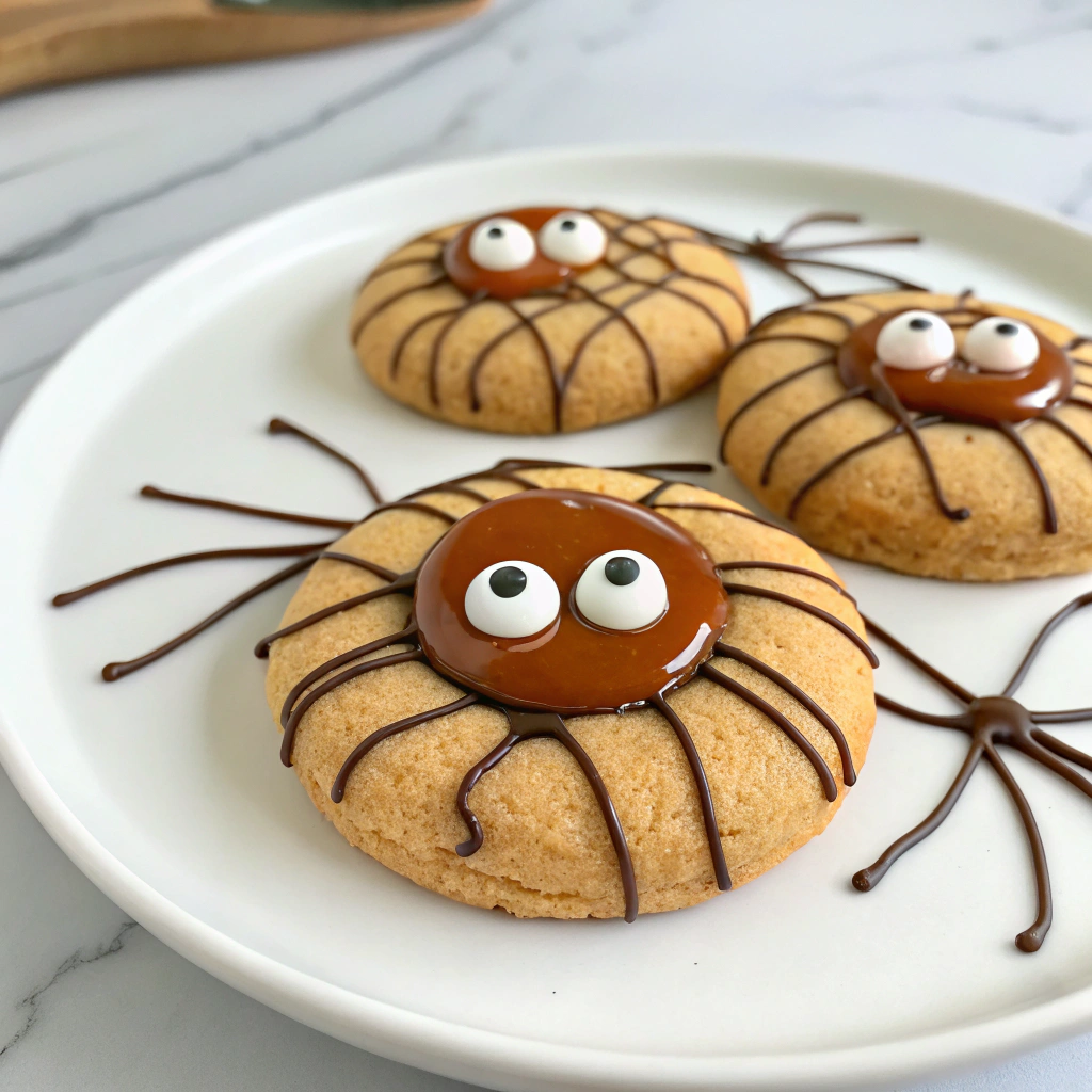 Peanut Butter Spider Cookies Recipe - Recipe Image
