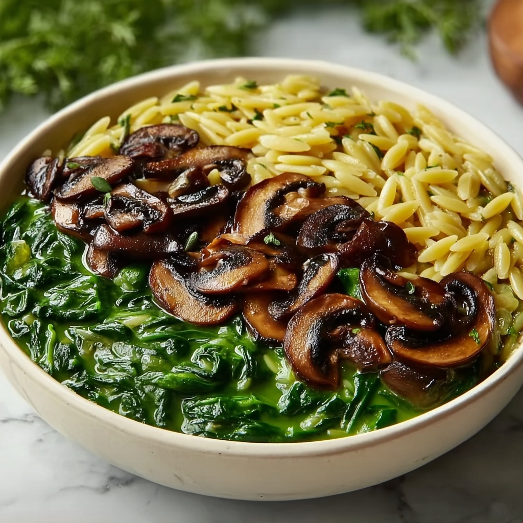 Spinach Mushroom Orzo Recipe - Recipe Image