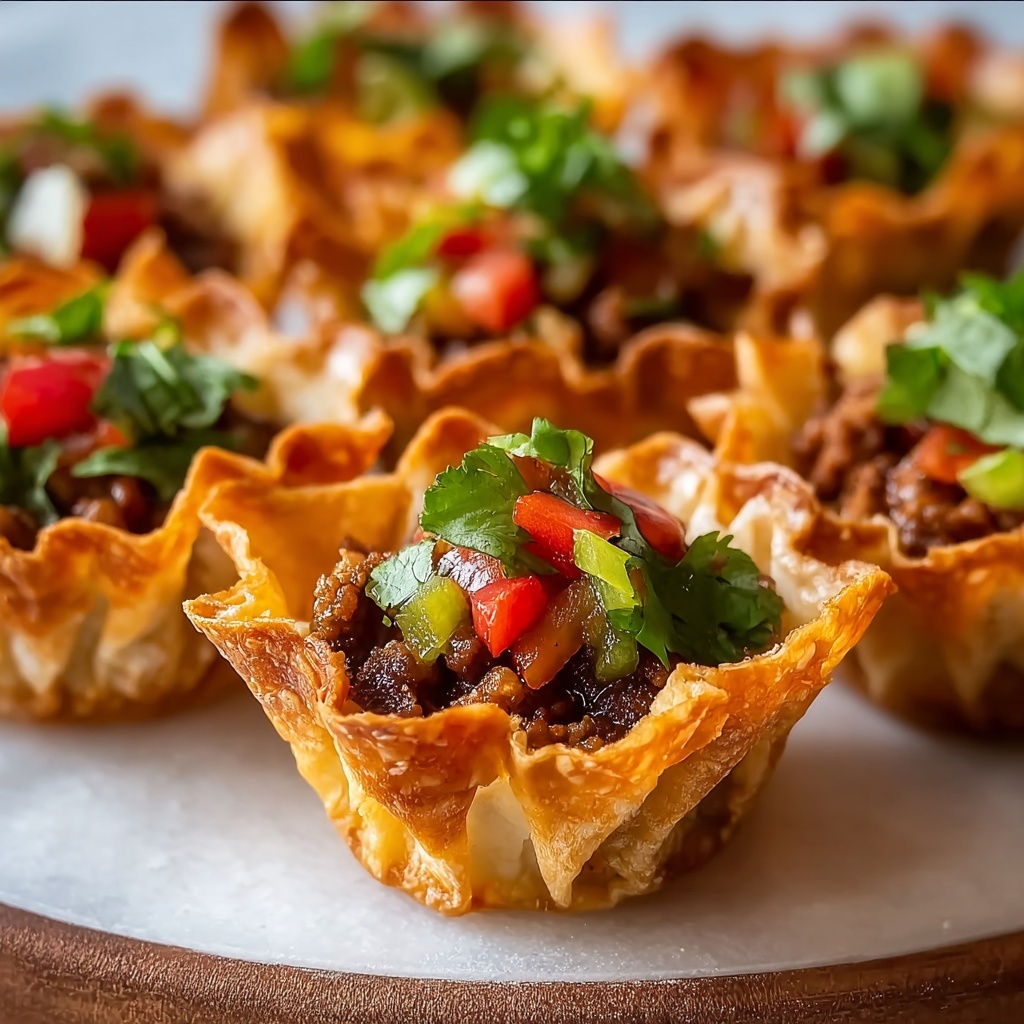 Wonton Taco Cups Recipe - Recipe Image