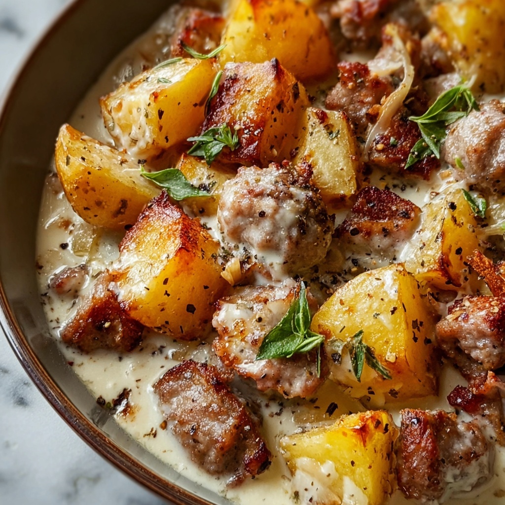 One-Pan Creamy Meat & Potato Skillet Recipe - Recipe Image