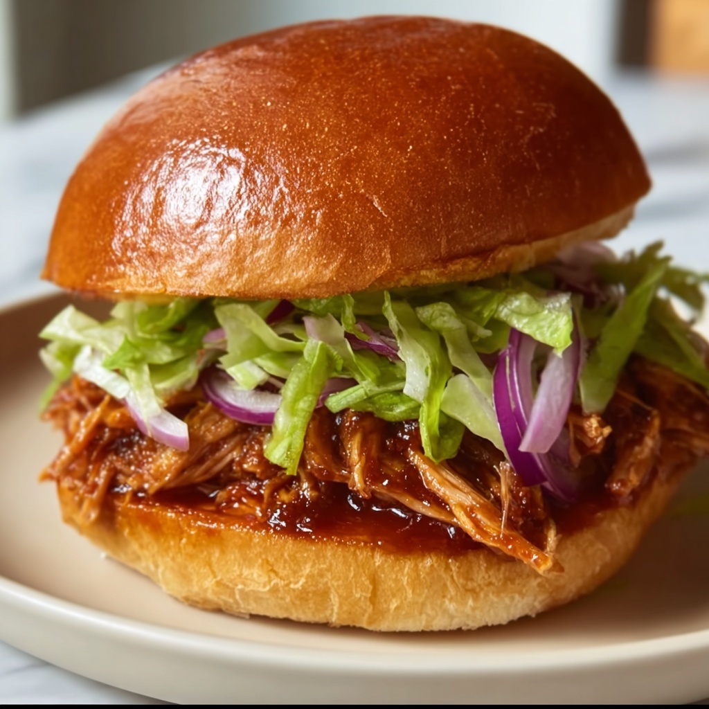 Pulled Chicken Sandwich with Smoky BBQ and Jalapeño Recipe - Recipe Image