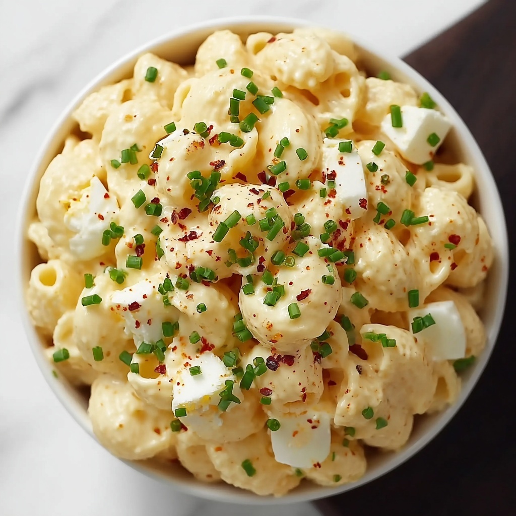Creamy Deviled Egg Macaroni Salad Recipe - Recipe Image