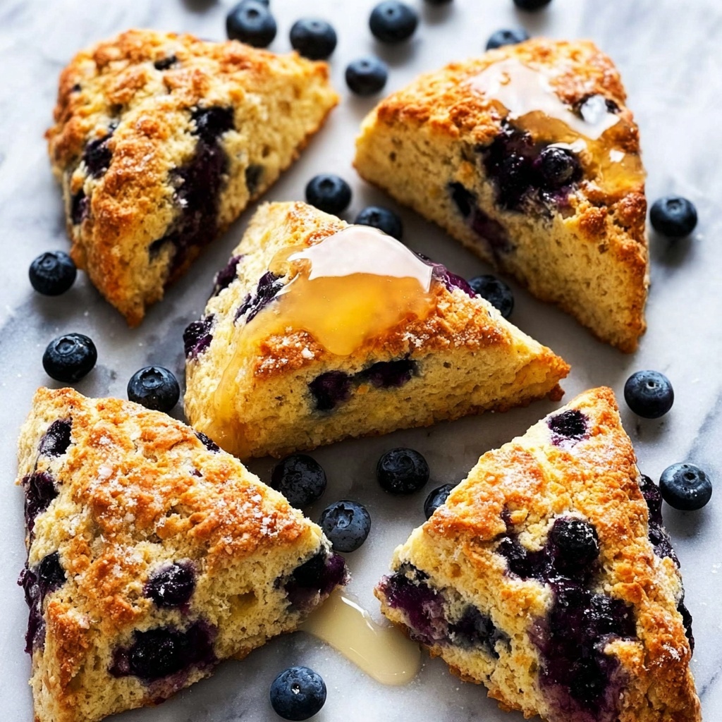 Lemon Blueberry Scones with Lemon Glaze Recipe - Recipe Image