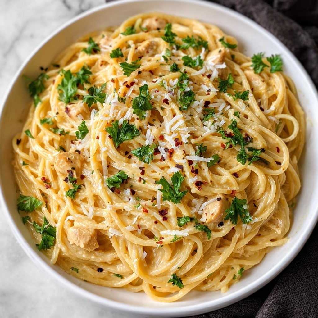 One Pot Creamy Garlic Pasta Recipe - Recipe Image