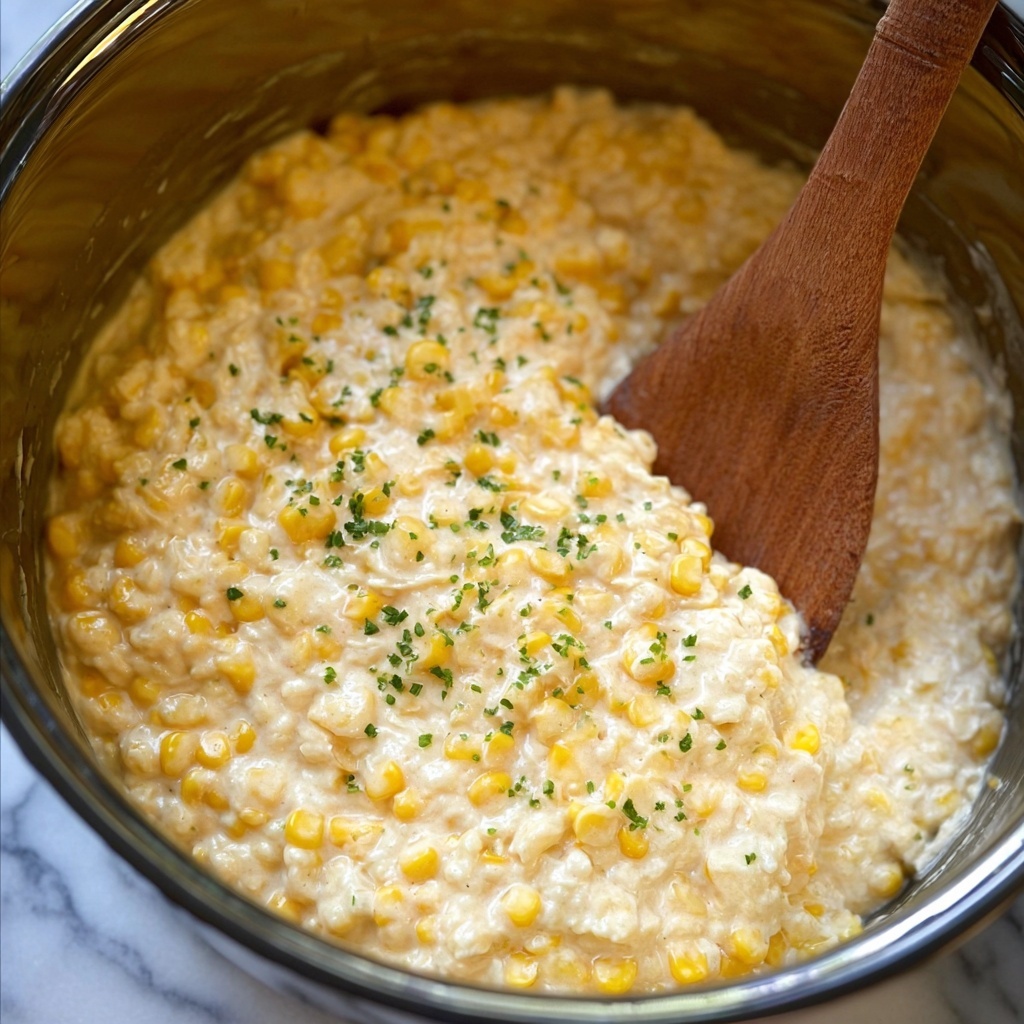 Slow Cooker Cheddar Corn Recipe - Recipe Image
