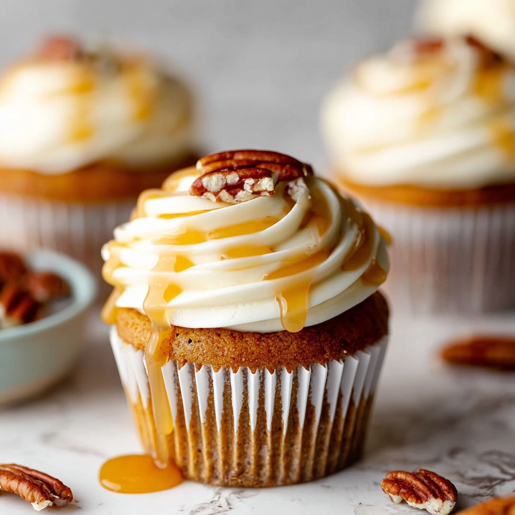 Vegan Pumpkin Cupcakes with Maple Cream Cheese Frosting and Pecans Recipe - Recipe Image