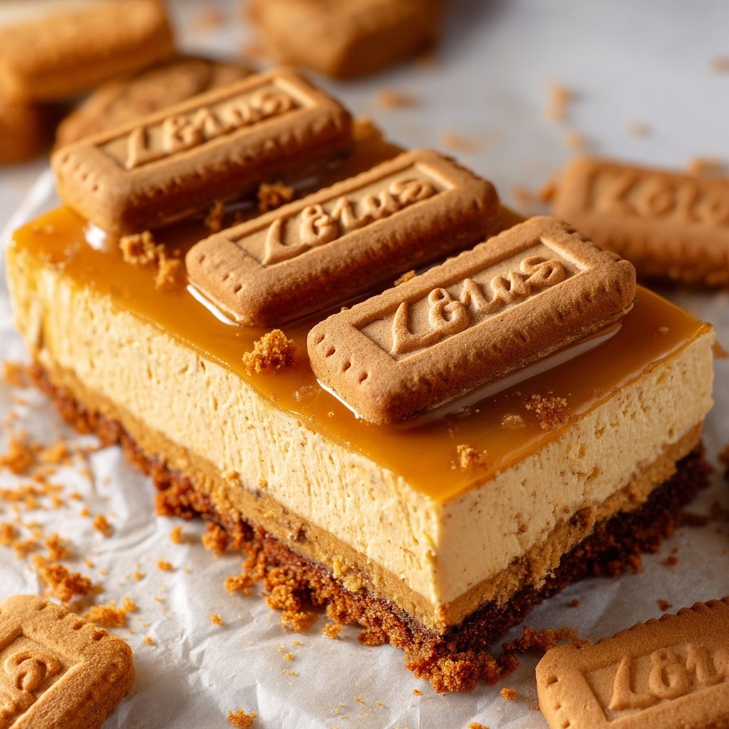 Biscoff Pumpkin Cheesecake Bars Recipe - Recipe Image