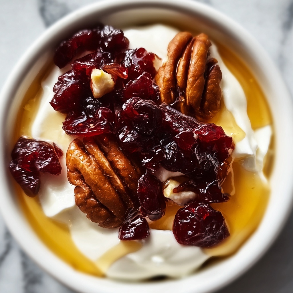 Whipped Goat Cheese with Cranberries, Candied Pecans, and Herb Garnish Recipe - Recipe Image