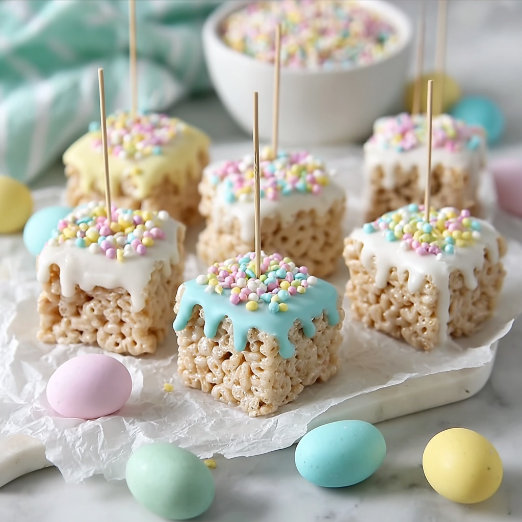 Chocolate-Dipped Easter Rice Krispie Treats Recipe - Recipe Image