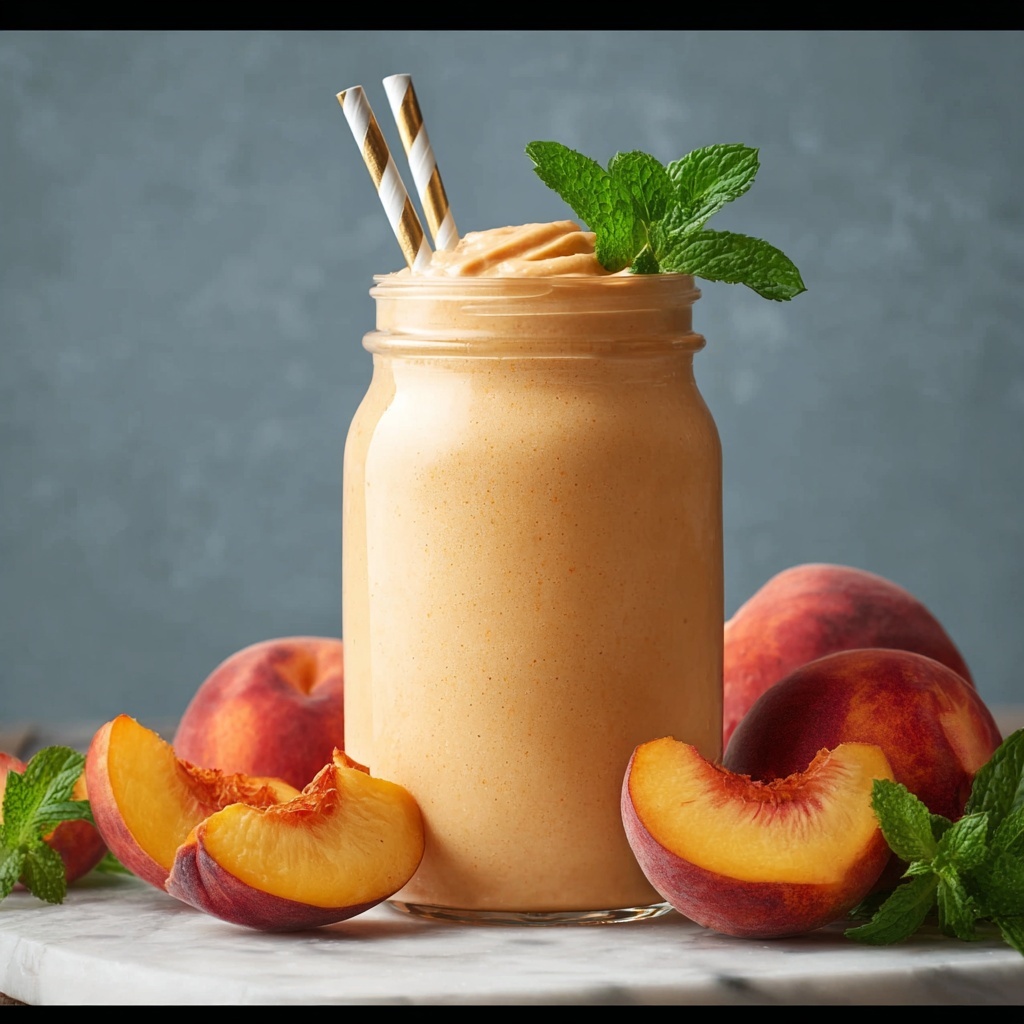 Peach Milkshake Recipe - Recipe Image