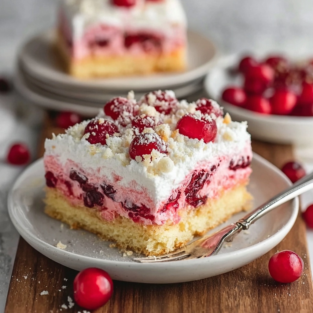 Christmas Cranberry Poke Cake Recipe - Recipe Image
