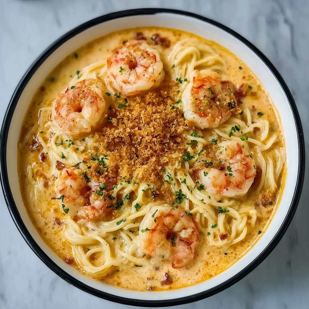 Mouthwatering Creamy Chilli Garlic Prawn Pasta Recipe - Recipe Image