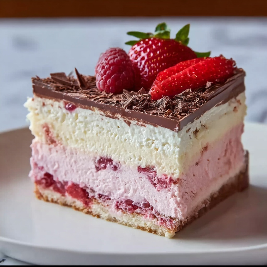 Neapolitan Cheesecake Cake Recipe - Recipe Image