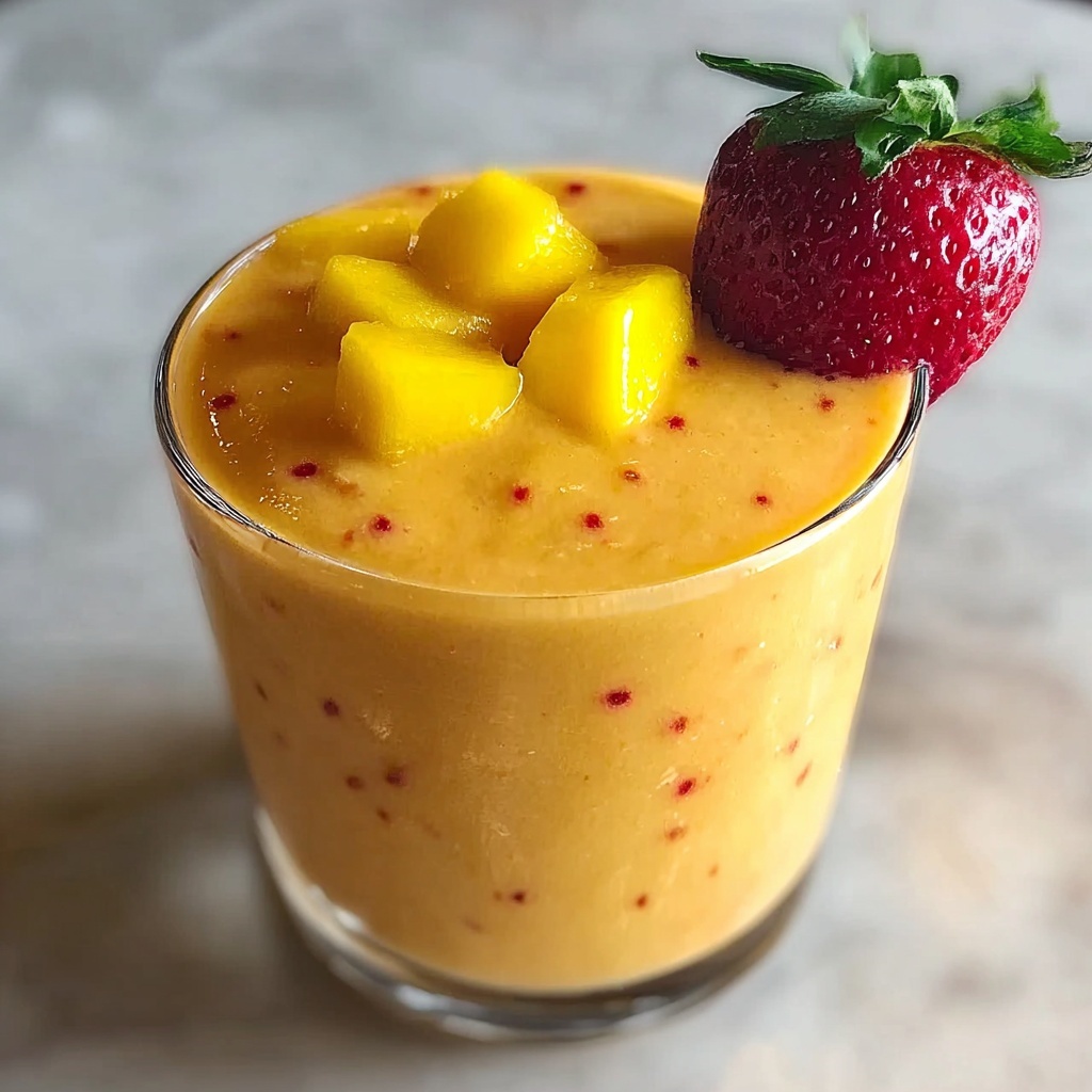 Tropical Strawberry Mango Smoothie Recipe - Recipe Image