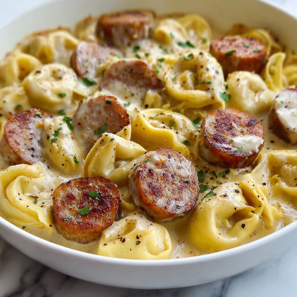 Sausage Tortellini Alfredo Recipe - Recipe Image