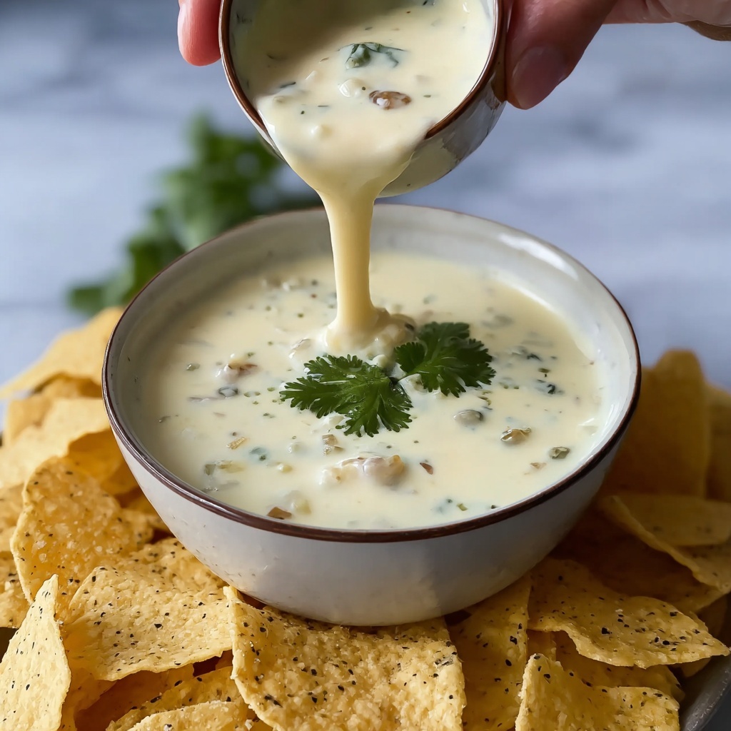 Mexican Restaurant Style White Cheese (Queso) Dip Recipe - Recipe Image