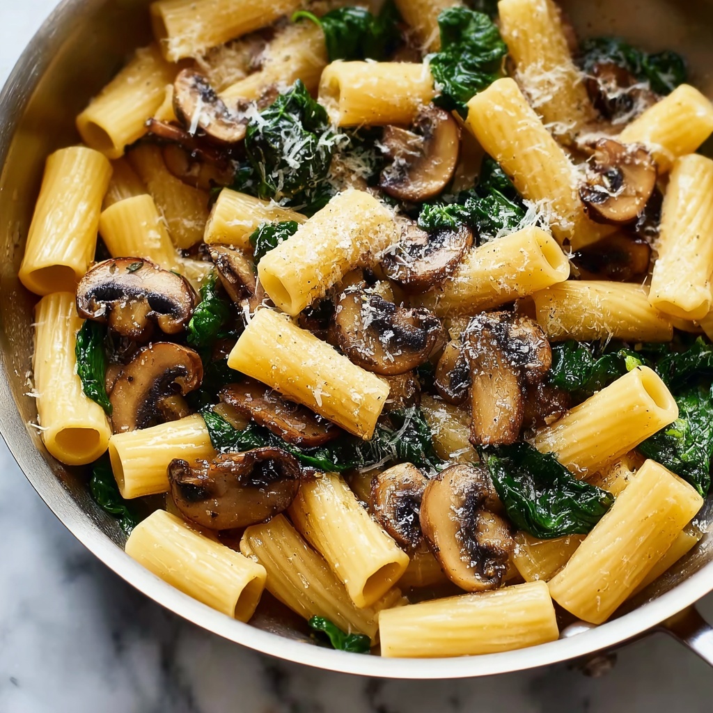 Spinach Mushroom Pasta Recipe - Recipe Image