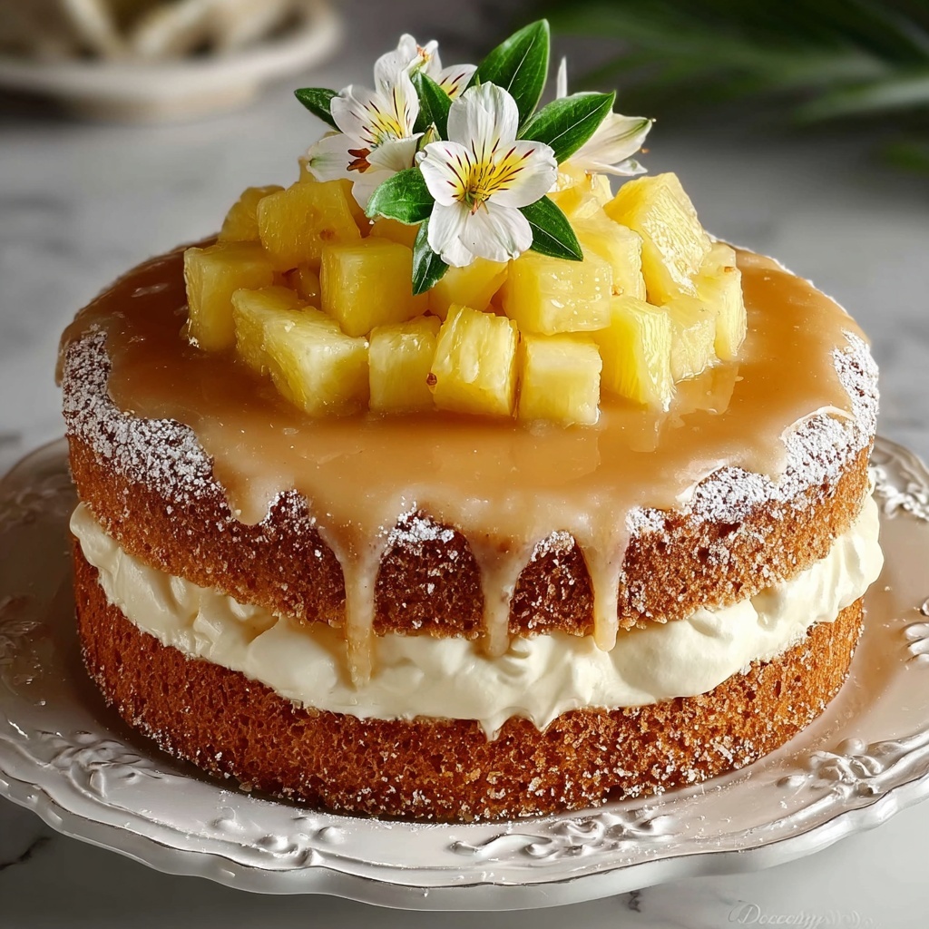 Juicy Pineapple Heaven Cake Recipe - Recipe Image