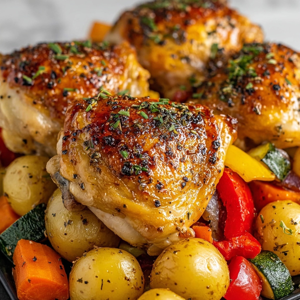 Honey Mustard Glazed Chicken with Roasted Vegetables Recipe - Recipe Image
